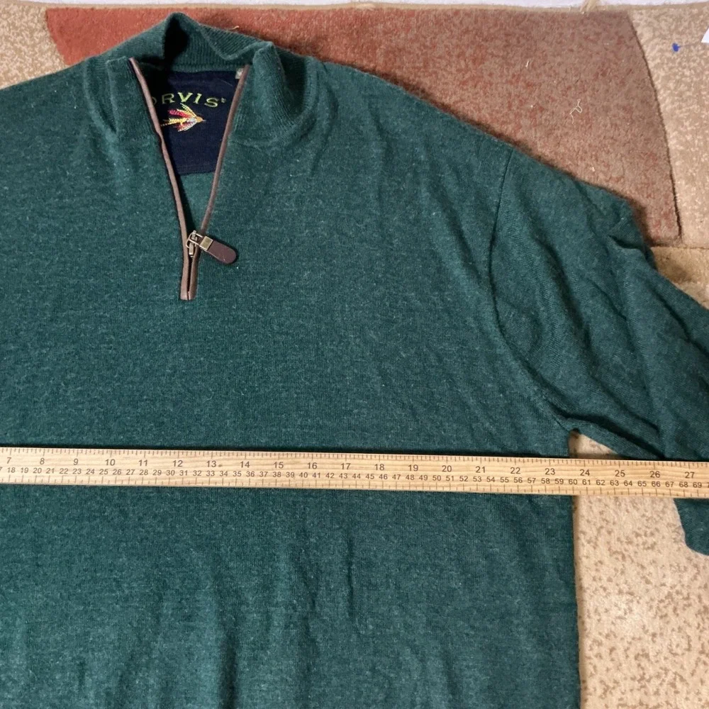 Orvis Mens XL Gorpcore Old Money 100% Merino Wool Quarter Zip Sweater Pullover
